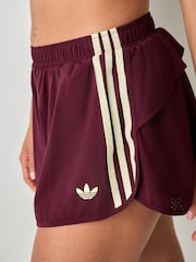 adidas Originals Maroon Red Sports Ruffle Training Shorts - Image 4 of 5