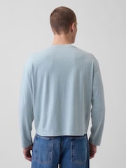 Gap Blue Relaxed Logo Boxy Long Sleeve T-Shirt - Image 2 of 4