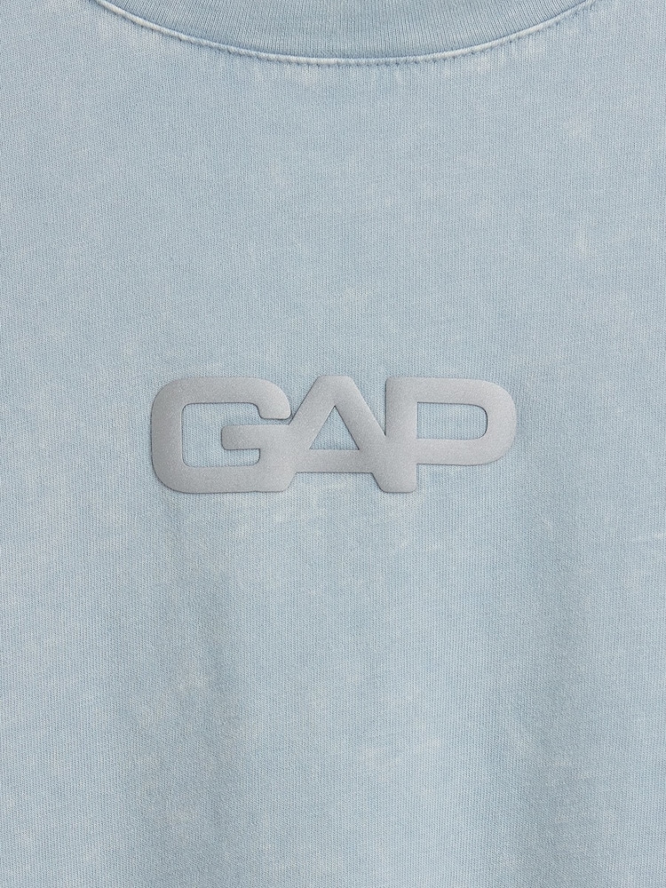 Gap Blue Relaxed Logo Boxy Long Sleeve T-Shirt - Image 4 of 4