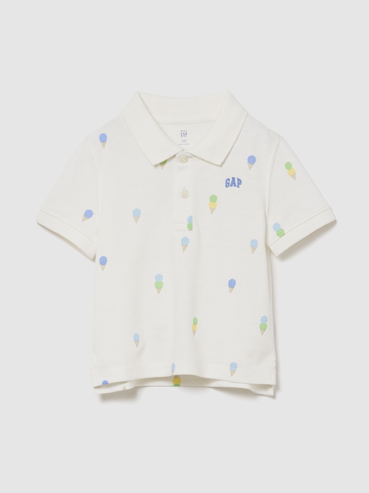 Gap White Ice Cream Pique Polo Shirt (6mths-5yrs) - Image 1 of 3