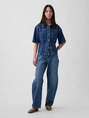 Gap UltraSoft Denim-Hemd mit Tasche - Bild 3 von 4