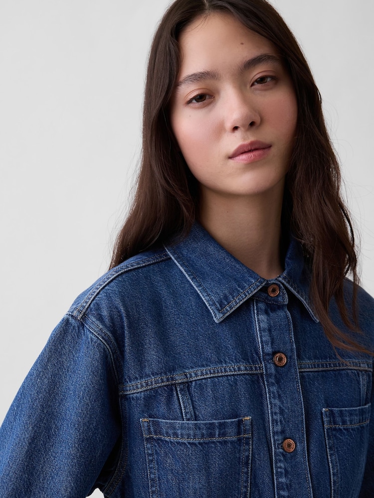 Gap UltraSoft Denim-Hemd mit Tasche - Bild 4 von 4