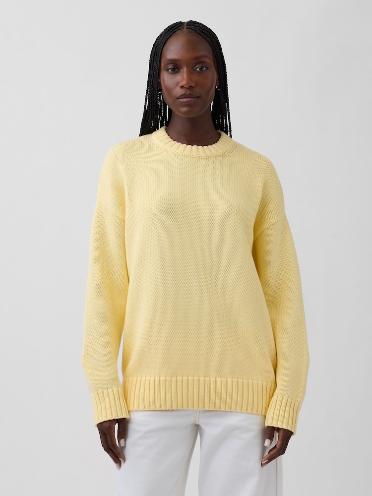 Gap Yellow Cotton Oversized Jumper - Image 1 of 4