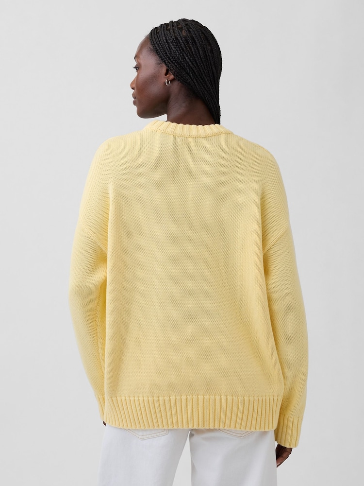 Gap Yellow Cotton Oversized Jumper - Image 2 of 4