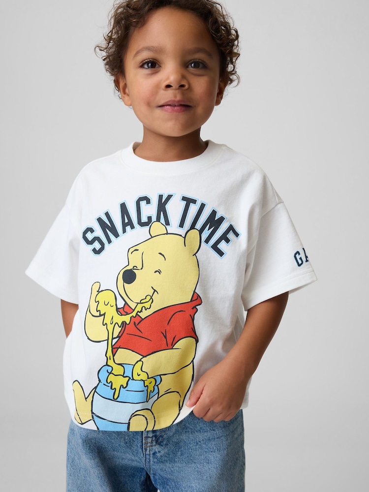 Gap White Winnie The Pooh Oversized Graphic T-Shirt (6mths-5yrs) - Image 1 of 3