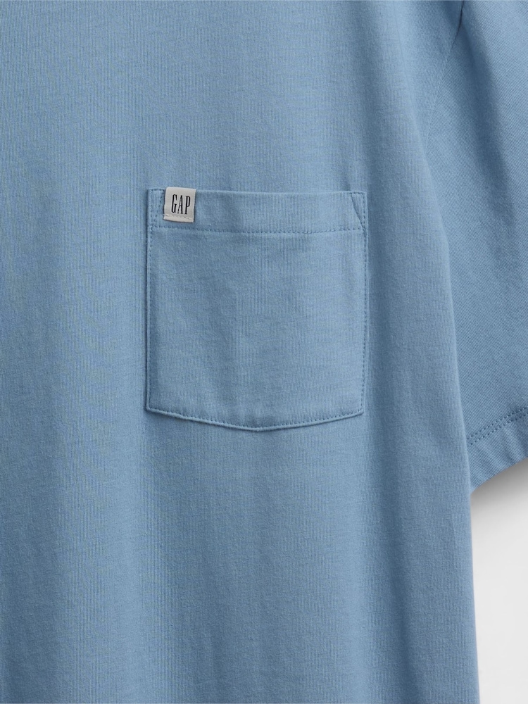 Blå - Gap Logo Lomme T-shirt - Billede 4 af 4