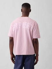 Gap Pink Heavyweight Relaxed 1969 Logo Boxy T-Shirt - Image 2 of 4