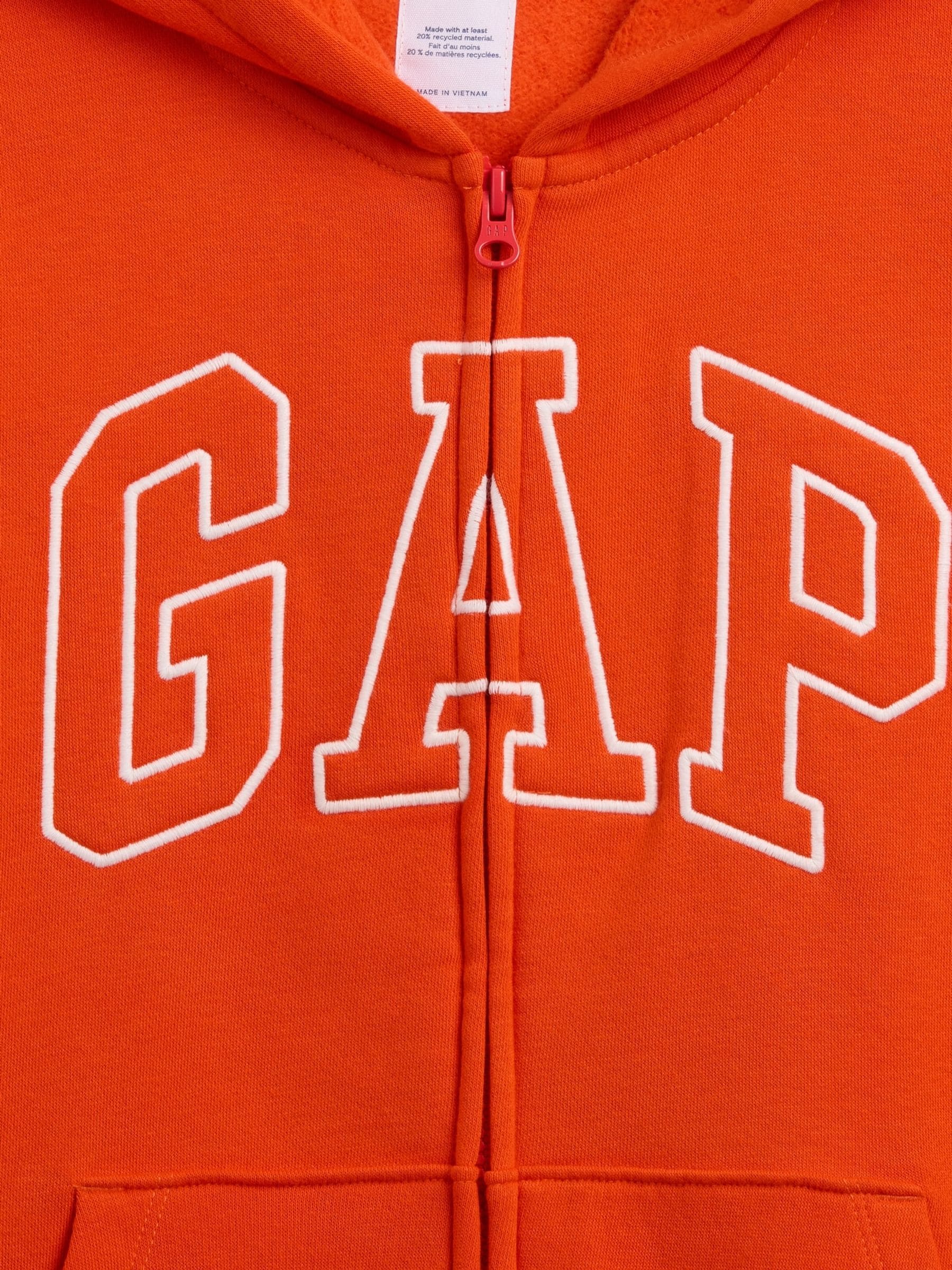 Buy Gap Orange Relaxed Logo French Terry Zip Hoodie (4-13yrs) from