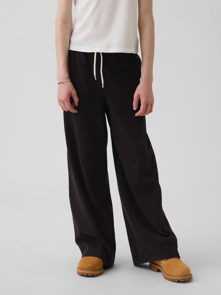 Gap Black Relaxed Wide-Leg Trousers (4-13yrs) (4-13yrs) - Image 1 of 5