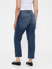 Gap Dark Indigo High Waisted '90s Slim Straight Crop Jeans - Image 2 of 6
