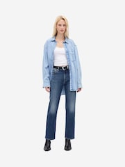 Gap Dark Indigo High Waisted '90s Slim Straight Crop Jeans - Image 4 of 6