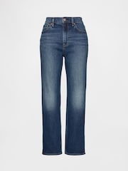 Gap Dark Indigo High Waisted '90s Slim Straight Crop Jeans - Image 6 of 6