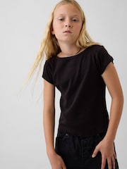 Gap Black Cap-Sleeve Fitted T-Shirt (4-13yrs) - Image 1 of 4