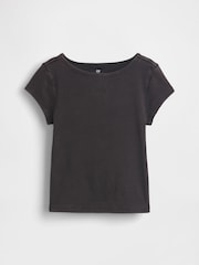 Gap Black Cap-Sleeve Fitted T-Shirt (4-13yrs) - Image 3 of 4