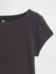 Gap Black Cap-Sleeve Fitted T-Shirt (4-13yrs) - Image 4 of 4
