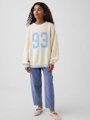 Gap White Oversized Longline Jumper (4-13yrs) - Image 3 of 5