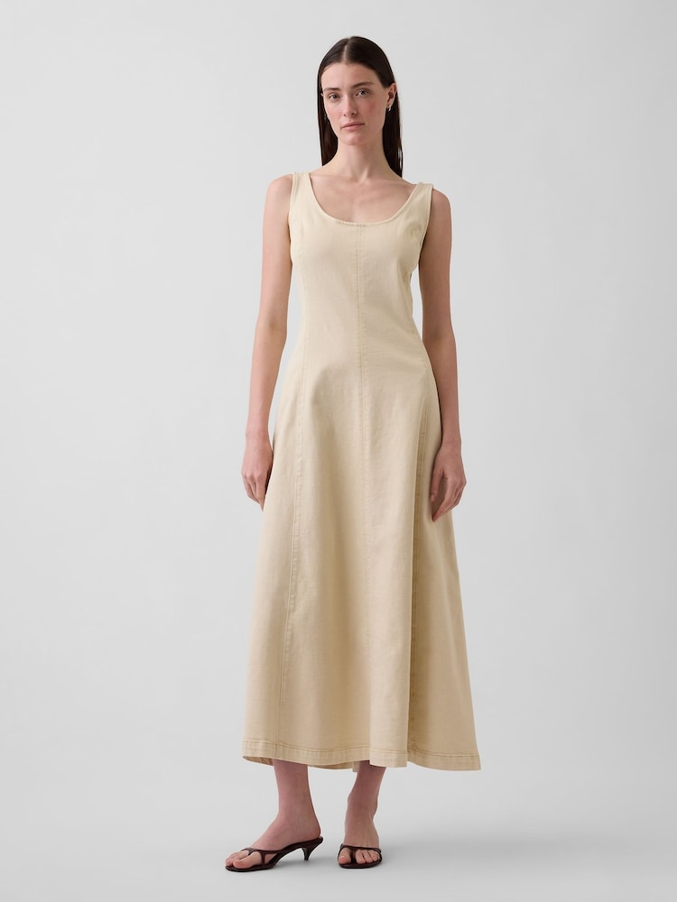 Gap Beige Scoop Neck Maxi Dress - Image 1 of 5 Gap Beige Scoop Neck Maxi Dress - Image 1 of 5