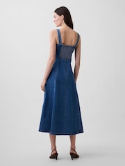 Gap Blue Denim Scoop Neck Maxi Dress - Image 2 of 4