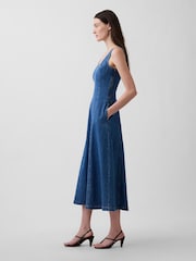 Gap Blue Denim Scoop Neck Maxi Dress - Image 3 of 4