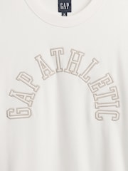 Gap White VintageSoft French Terry Oversized Athletic Sweatshirt - Image 4 of 4