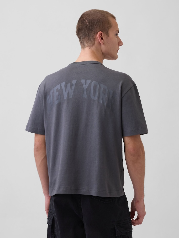 Gap Charcoal Grey Heavyweight Relaxed 1969 Logo Boxy T-Shirt - Image 2 of 4