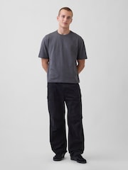 Gap Charcoal Grey Heavyweight Relaxed 1969 Logo Boxy T-Shirt - Image 3 of 4