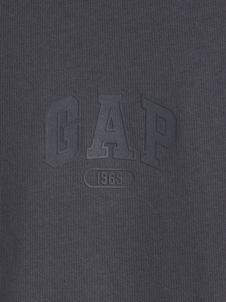 Gap Charcoal Grey Heavyweight Relaxed 1969 Logo Boxy T-Shirt - Image 4 of 4