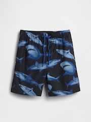 Gap Black 5 inch Recycled Swim Trunk (4-13yrs) (4-13yrs) - Image 1 of 3