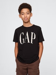 Noir - T-shirt Gap logo (4-13ans) - Image 1 de 4