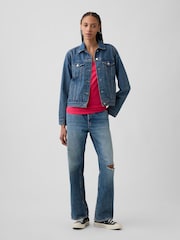 Rosa - Gap Favourite T-Shirt mit V-Ausschnitt - Bild 3 von 5