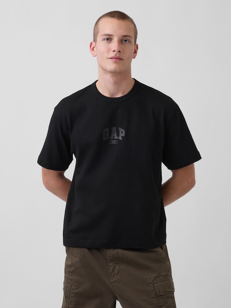 Gap Black Heavyweight Relaxed 1969 Logo Boxy T-Shirt - Image 1 of 4
