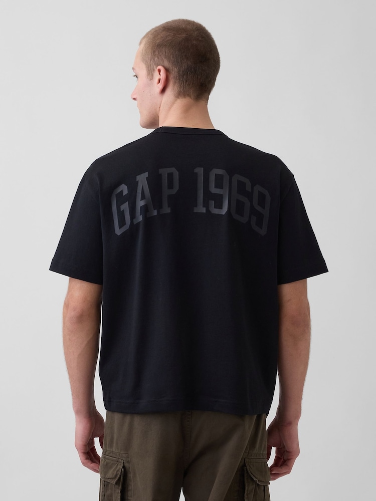 Gap Black Heavyweight Relaxed 1969 Logo Boxy T-Shirt - Image 2 of 4