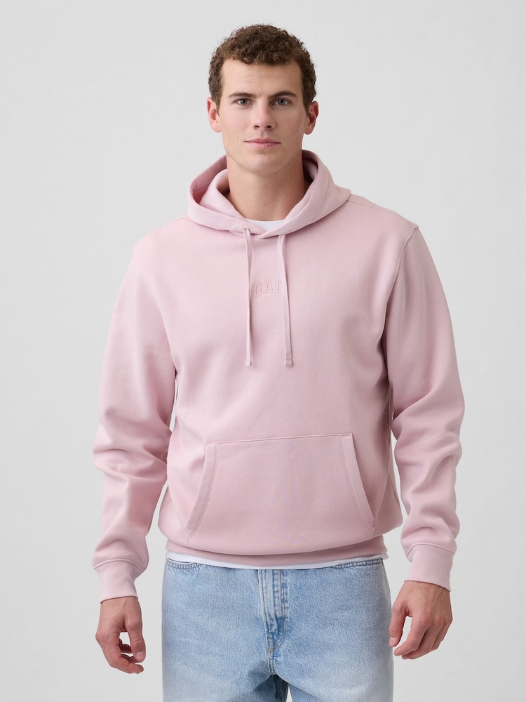 Gap Pink Relaxed Mini-Logo Hoodie - Image 1 of 4