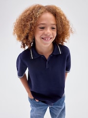Gap Relaxed Knitted Polo Shirt (4-13yrs) - Imaginea 1 din 4