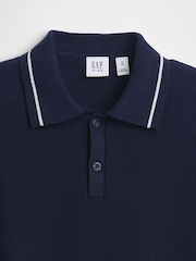 Gap Relaxed Knitted Polo Shirt (4-13yrs) - Imaginea 4 din 4