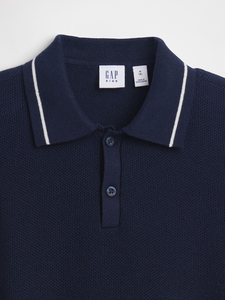 Gap Relaxed Knitted Polo Shirt (4-13yrs) - Imaginea 4 din 4
