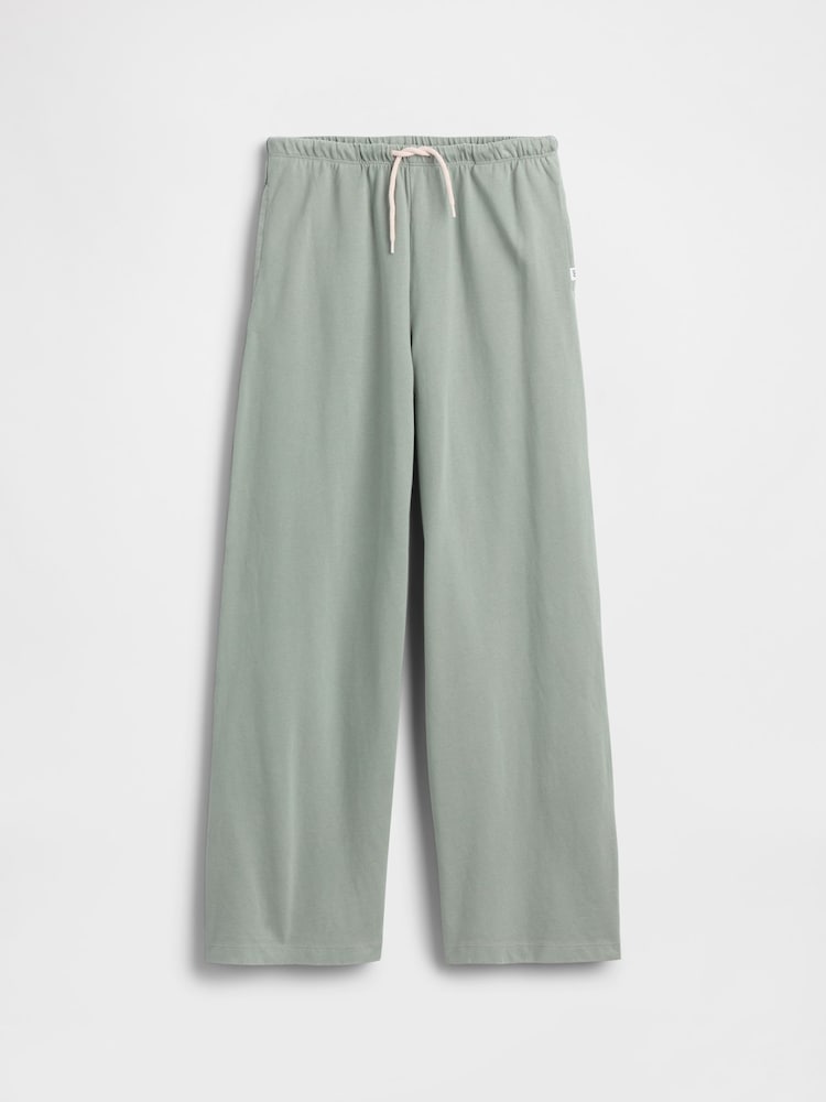 Gap Green Relaxed Wide-Leg Trousers (4-13yrs) (4-13yrs) - Image 1 of 2 Gap Green Relaxed Wide-Leg Trousers (4-13yrs) (4-13yrs) - Image 1 of 2