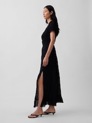 Gap Black Embroidered Puff-Sleeve Maxi Dress - Image 3 of 4
