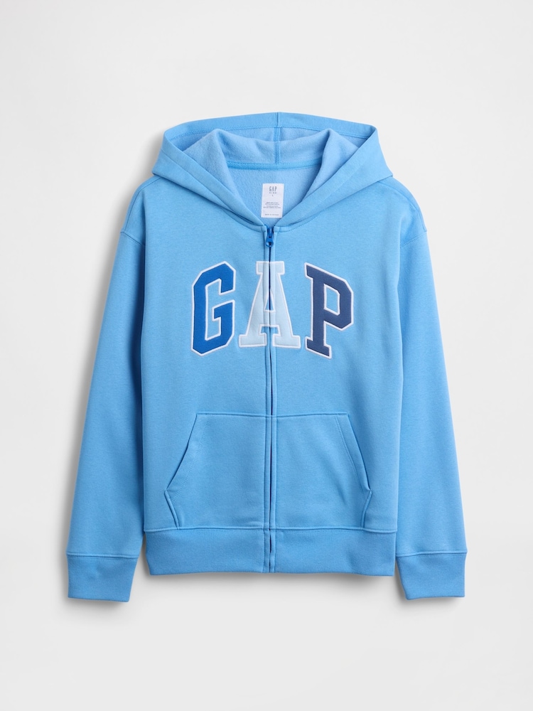 Gap Blue Relaxed Logo Zip Hoodie (4-13yrs) - Image 2 of 4 Gap Blue Relaxed Logo Zip Hoodie (4-13yrs) - Image 2 of 4