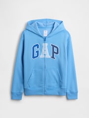 Gap Blue Relaxed Logo Zip Hoodie (4-13yrs) - Image 8 of 10