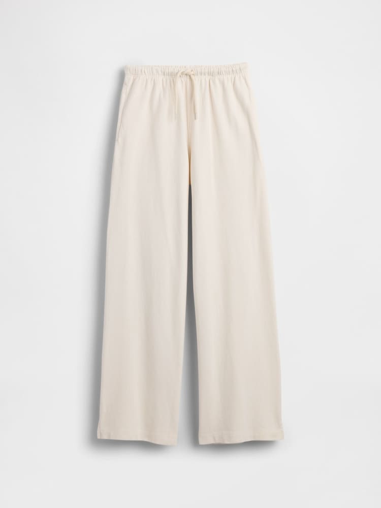 Gap Cream Relaxed Wide-Leg Trousers (4-13yrs) (4-13yrs) - Image 1 of 2
