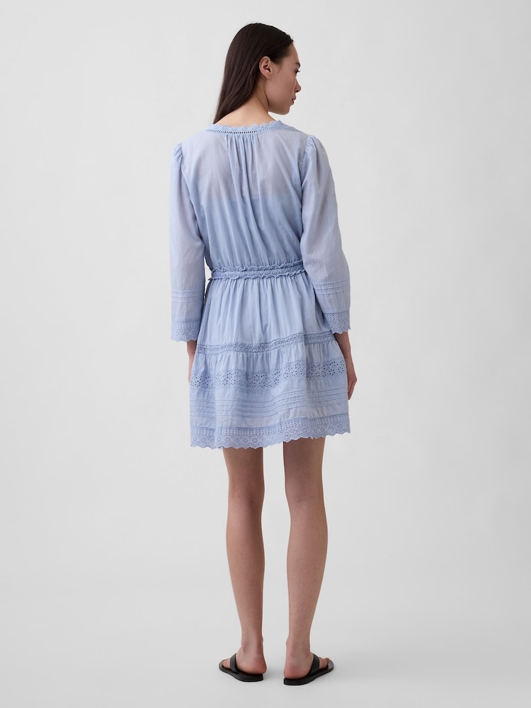 Gap Blue Lace-Trim Mini Dress - Image 2 of 4