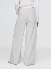 Gap White/Black Stripe Mid Rise Denim Stripe Baggy Jeans - Image 2 of 4