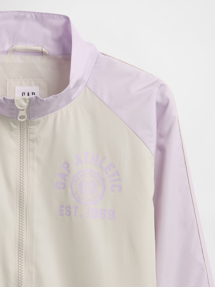 Violet - Gap Athletic Logo Windbreaker Jacket (4-13yrs) - Imaginea 5 din 5