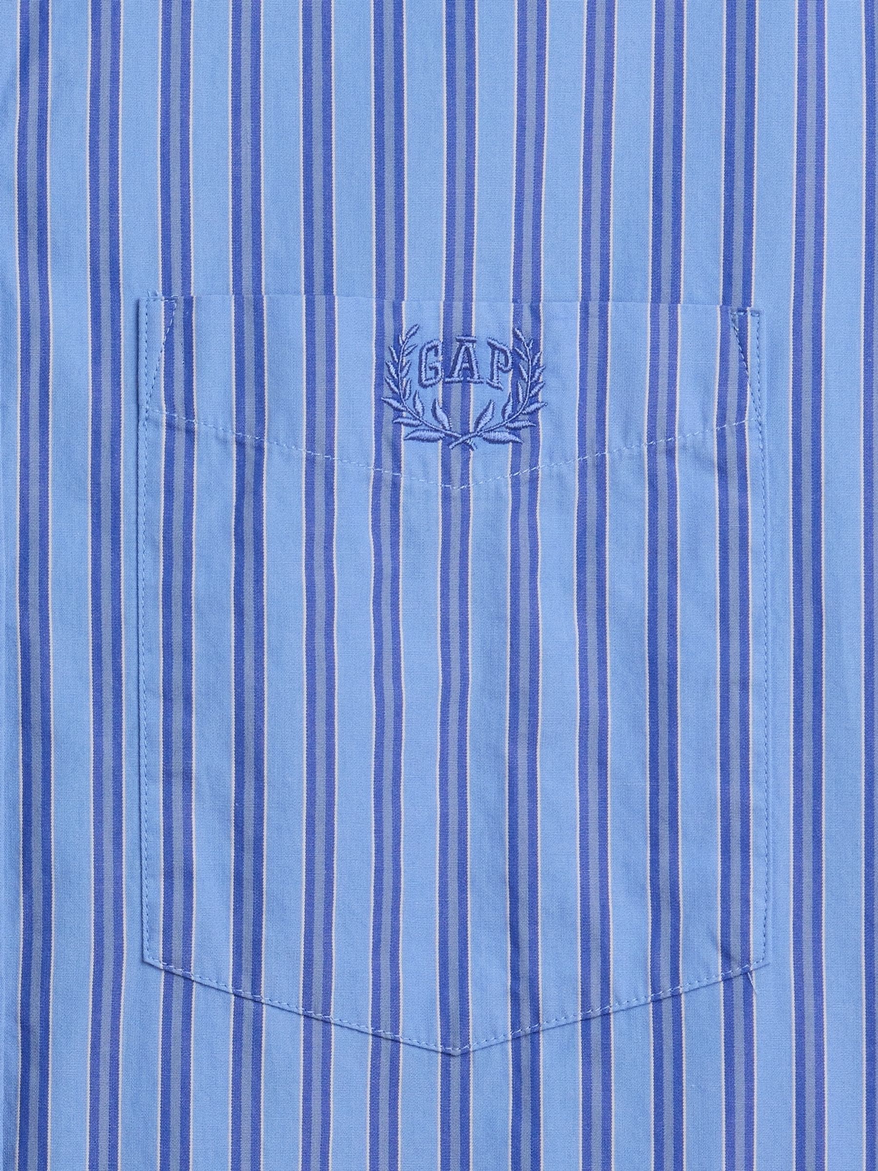 Buy Gap Blue Stripe Poplin Big Shirt from Next Romania