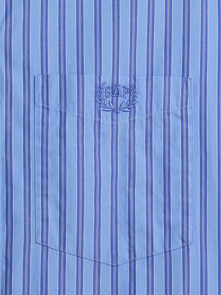 Gap Blue Stripe Cotton Poplin Big Shirt - Image 5 of 5