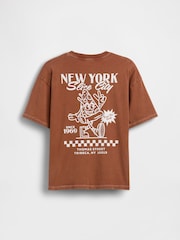 Gap Brown Relaxed Graphic T-Shirt (4-13yrs) - Image 2 of 3