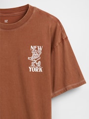 Gap Brown Relaxed Graphic T-Shirt (4-13yrs) - Image 3 of 3