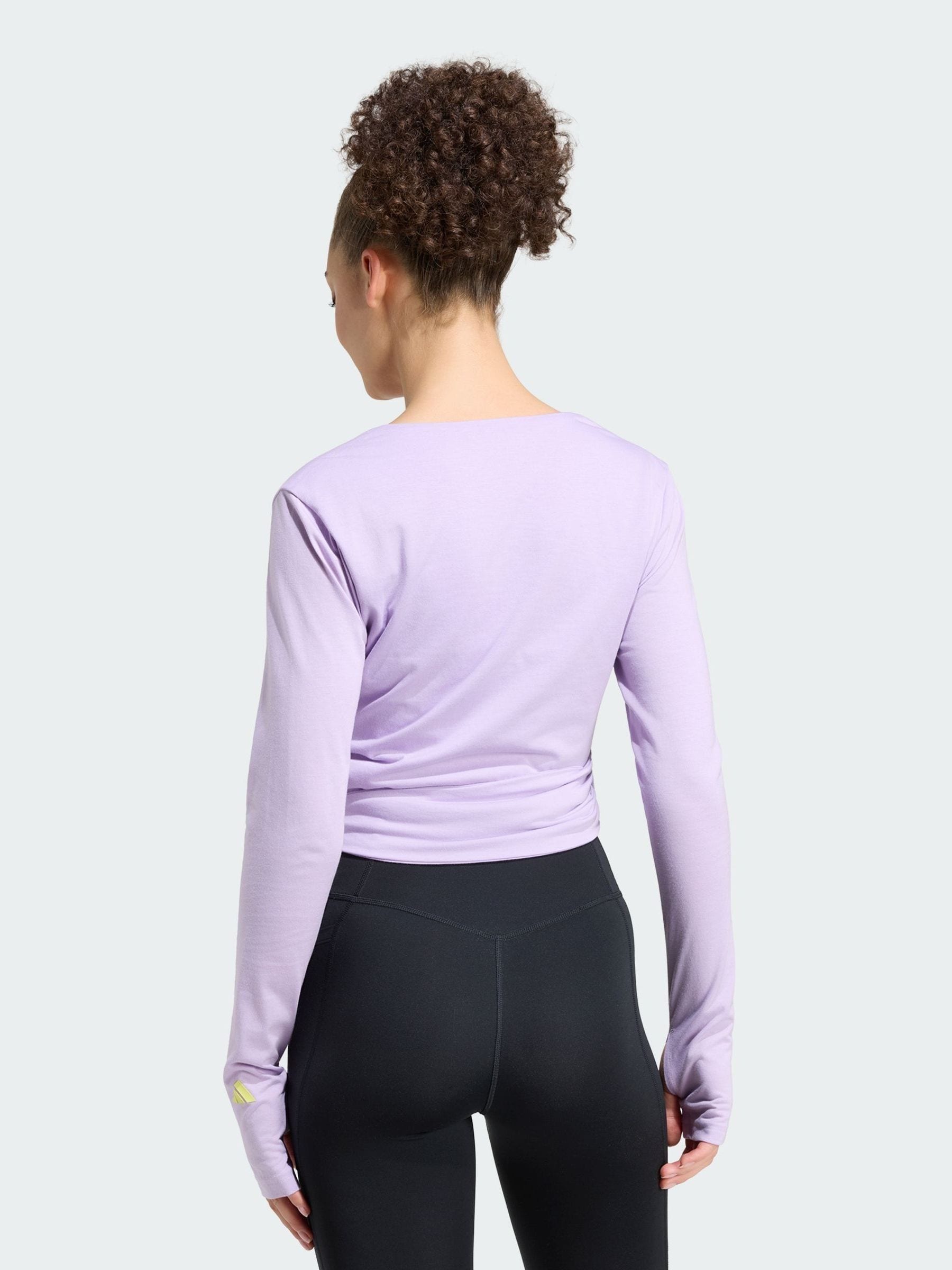 Buy adidas Purple 3-Stripes Studio Ballet Wrap Top from Next USA