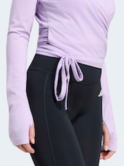 紫色 - adidas 3-Stripes Studio Ballet Wrap Top - 圖片 3/3